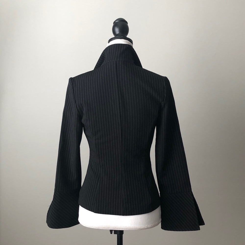 BYER TOO! | Black Pinstriped Bell Sleeve Blazer - Picture 5 of 6